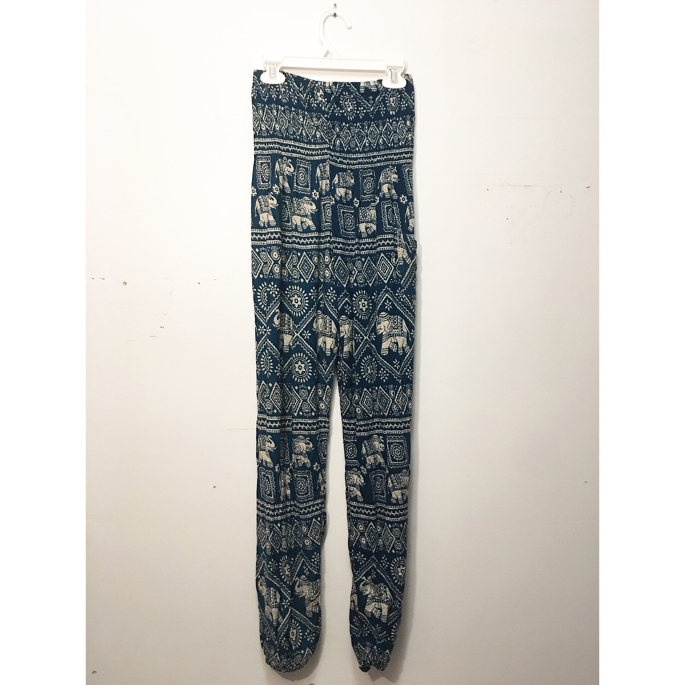 🥂Boho Vib Pants with Elephant Pattern